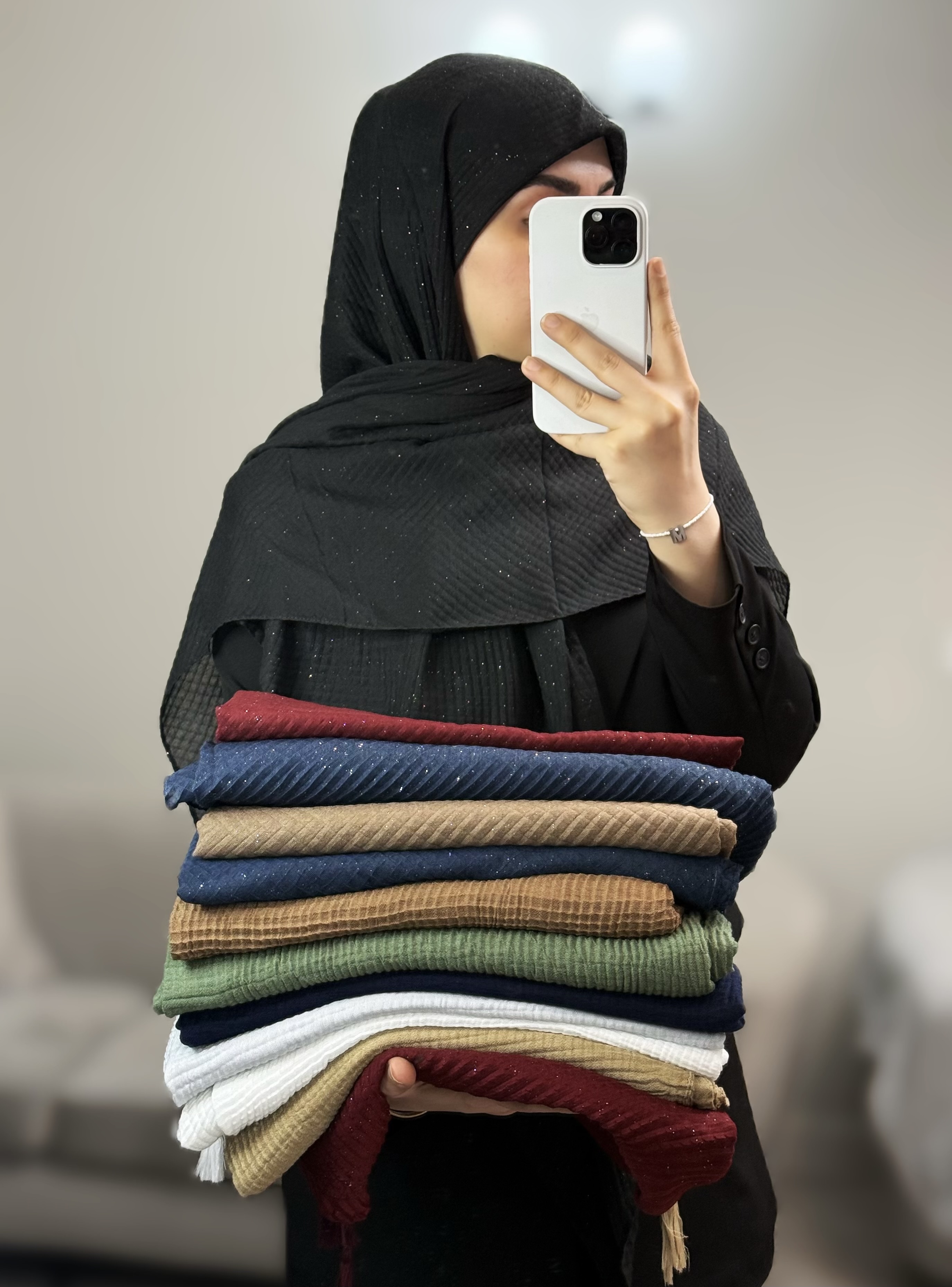 روسری پلیسه سوپر نخ قواره ۱۴۰ مدل 5588