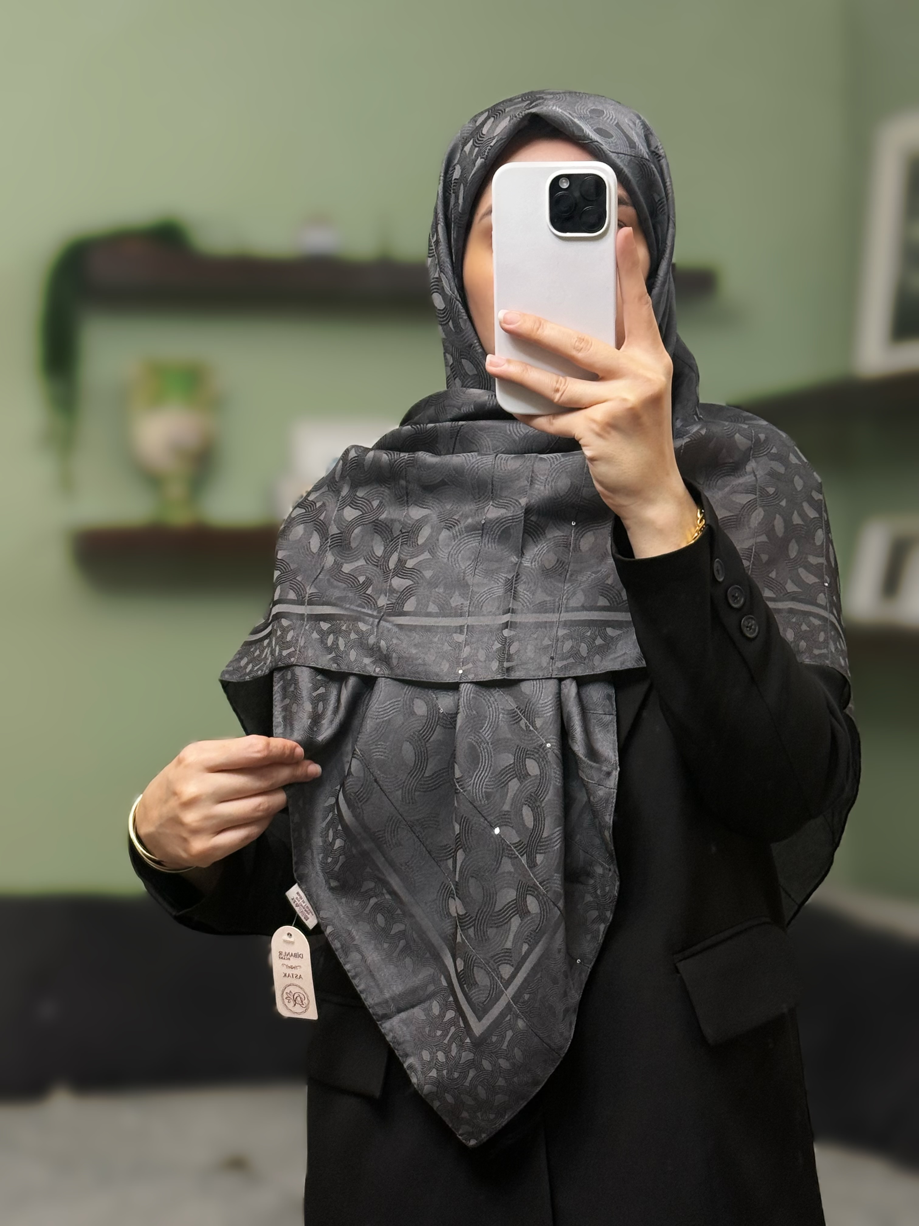 روسری ابریشم ترک پولکی C78